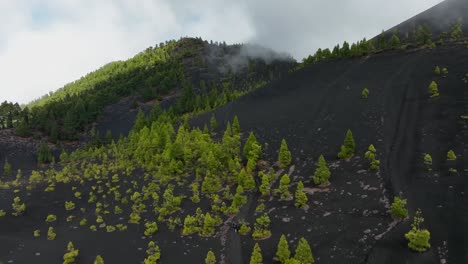 aerial drone view of the landscape of la palma, canary islands, spain