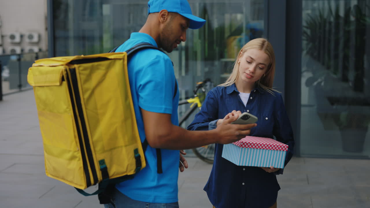 Delivery Person Receiving a Gift