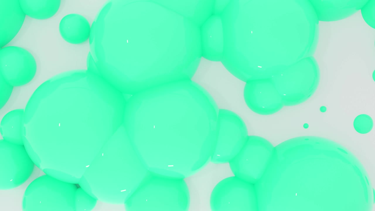 추상적인 3d 모양의 컬러 버블을 5가지 다른 컬러로 구성한 무결한 루프 4k 애니메이션 영상입니다.