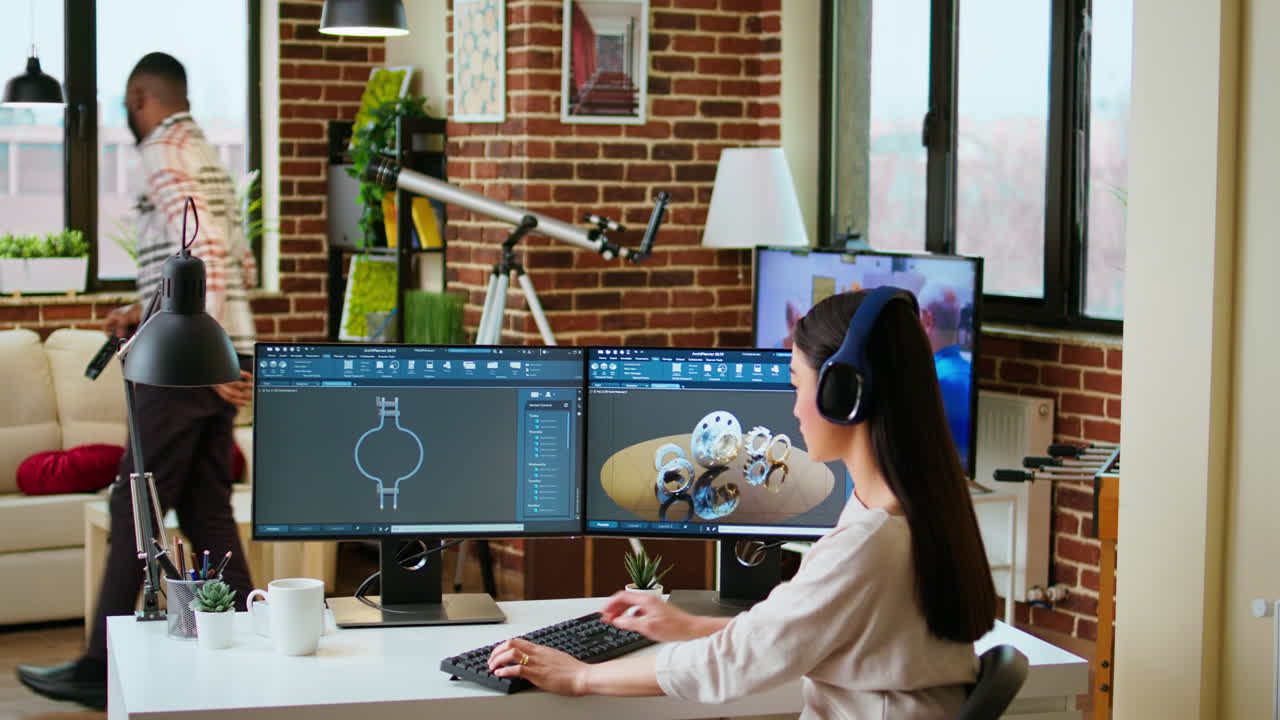 Asian professional engineer works on coding industrial designs