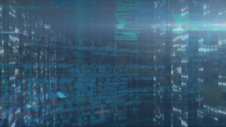 Animation der Datenverarbeitung über Computerservern