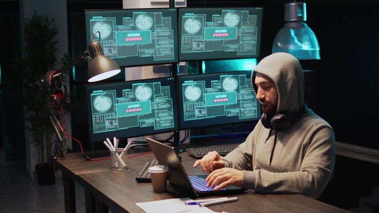 Hacker trying to break into system
