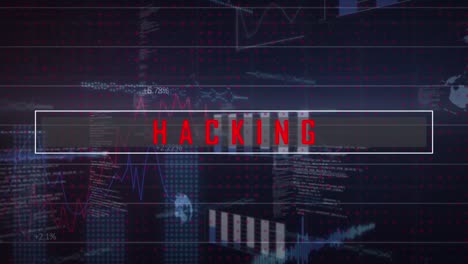 Animation-of-hacking-text-over-data-processing-on-black-background