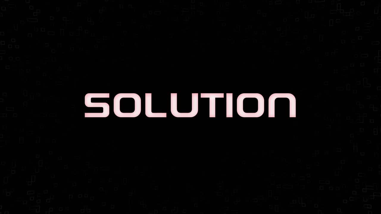 Electrified flashing SOLUTION animated graphic in white yellow and black
