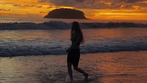 sunset beach walk