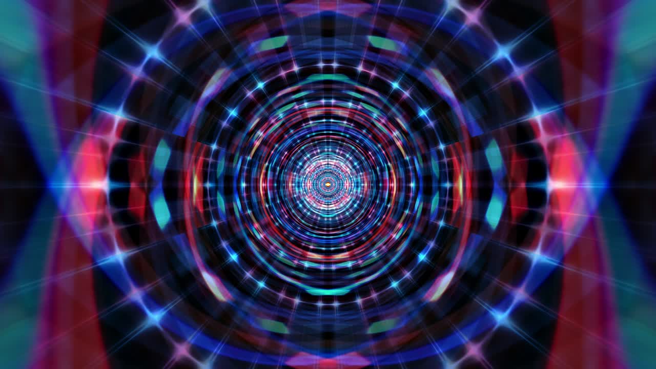 Technologický Hi-Tech Sci-Fi vysokorychlostní komunikační tunel. 4K 3D plynulá smyčková abstraktní animace internetového telekomunikačního kanálu a elektrické sítě. Digitální tunel, čtvercová futuristická matice.