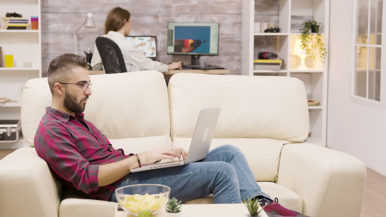Men working in an office