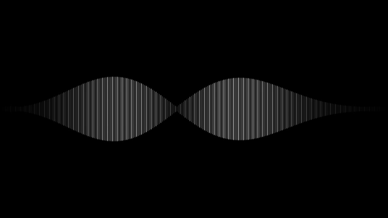 Animated White Audio Waveform on Black Background