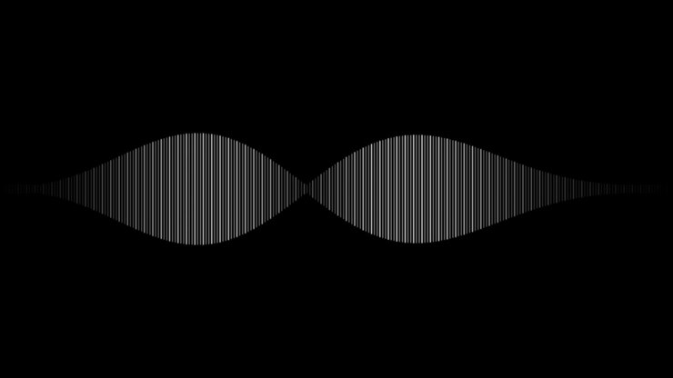 Animated White Audio Waveform on Black Background