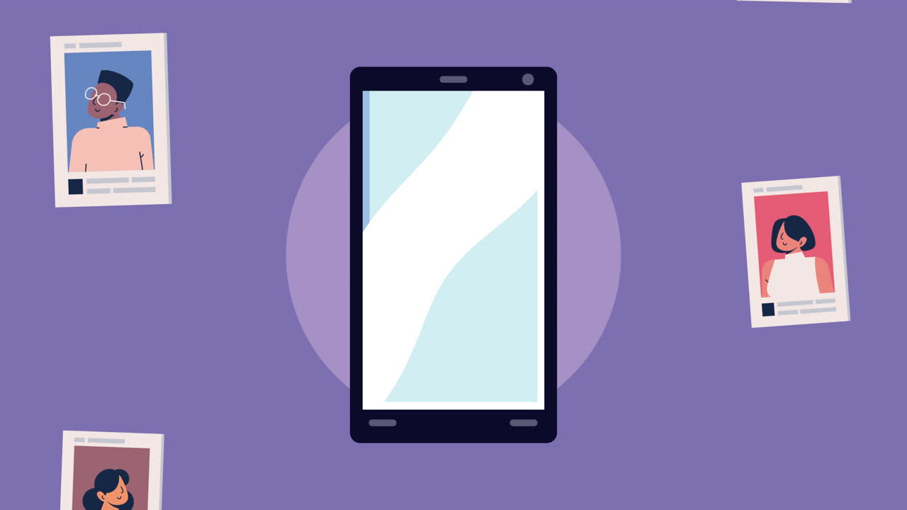 accounts social media profiles animation