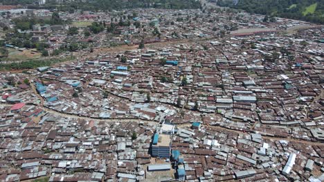 poor people living in the populated slums of kibera kenya