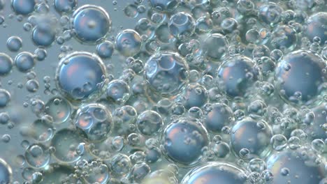 blue bubbles in water. extreme macro footage