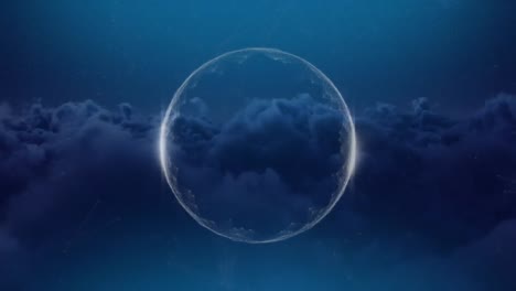 animación del globo y la red de conexiones a través de nubes
