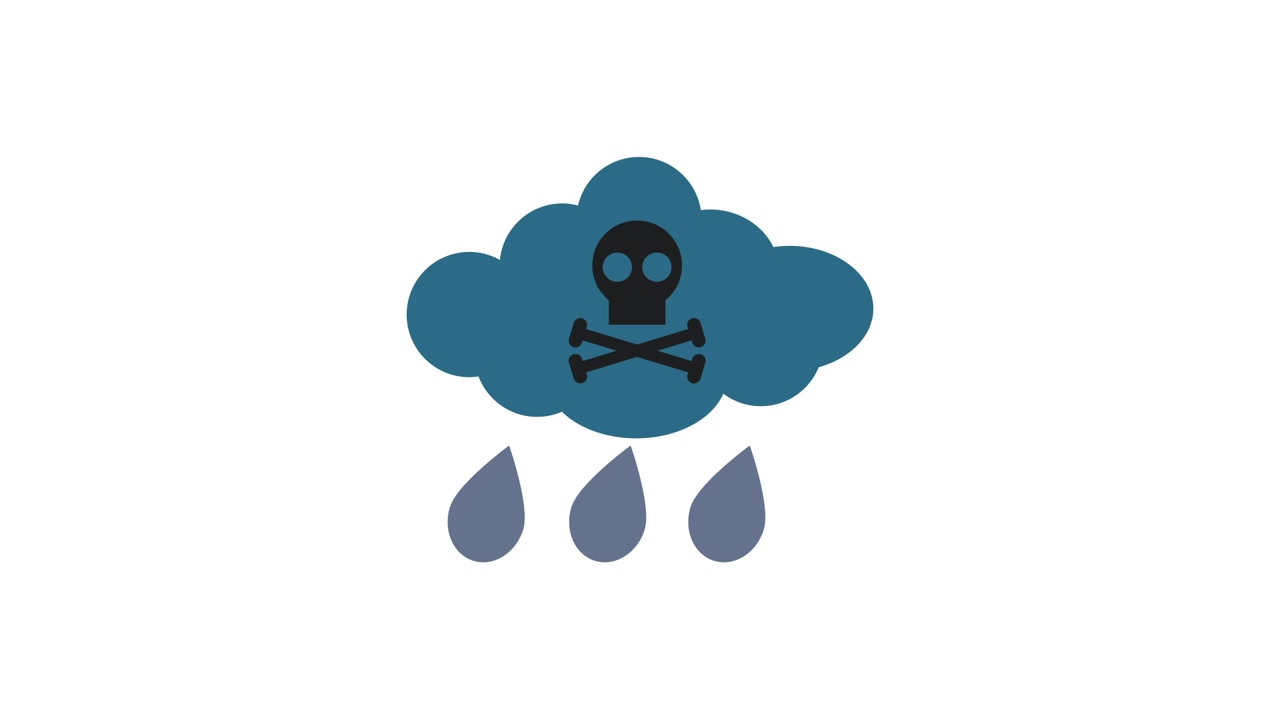 Animated Toxic Rain Cloud with Skull and Crossbones