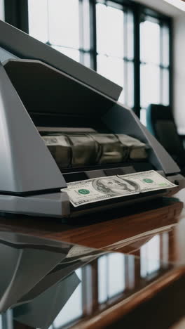 modern bill counter machine in office