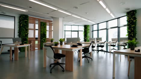 green plants in a modern office