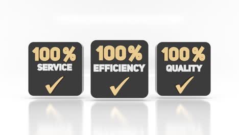 service, efficiency and quality tag