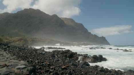 Playa-De-Las-Arenas,-Toma-Estática,-En-Tenerife,-Islas-Canarias