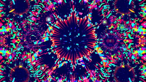 vibrant abstract digital art with colorful fireworks and confetti