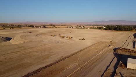 excavation scraper tournapull in the desert drone video