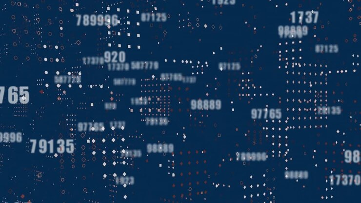 Animation of financial data processing over numbers