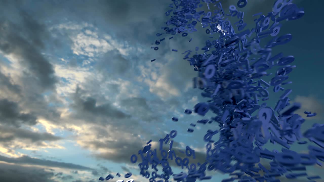 이진 폭풍의 추상적인 애니메이션