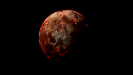 planeta alienígena rojo 360 grados girar