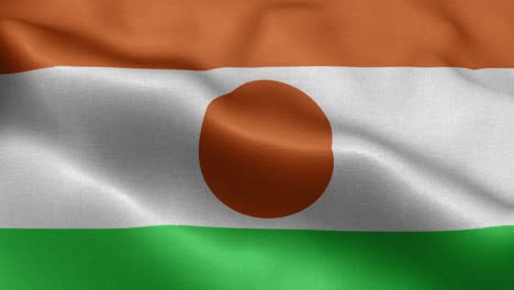 closeup waving loop 4k national flag of niger