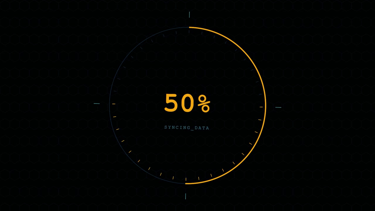 Digital Loading Progress Circle with Percentage Counter