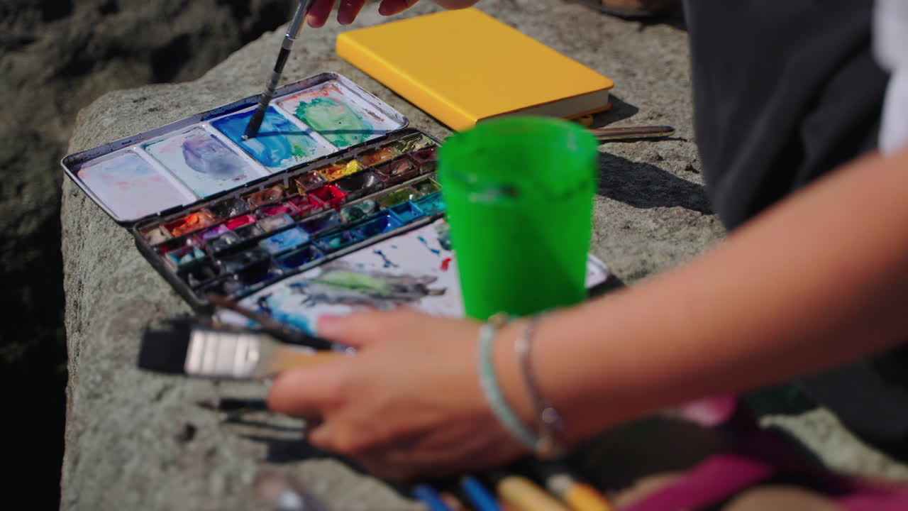 sesión de pintura en acuarela al aire libre