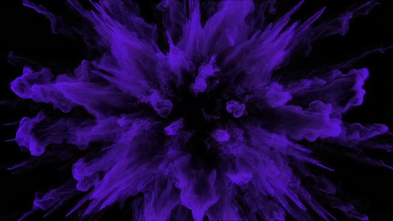 Lilla pulvereksplosion mod sort baggrund