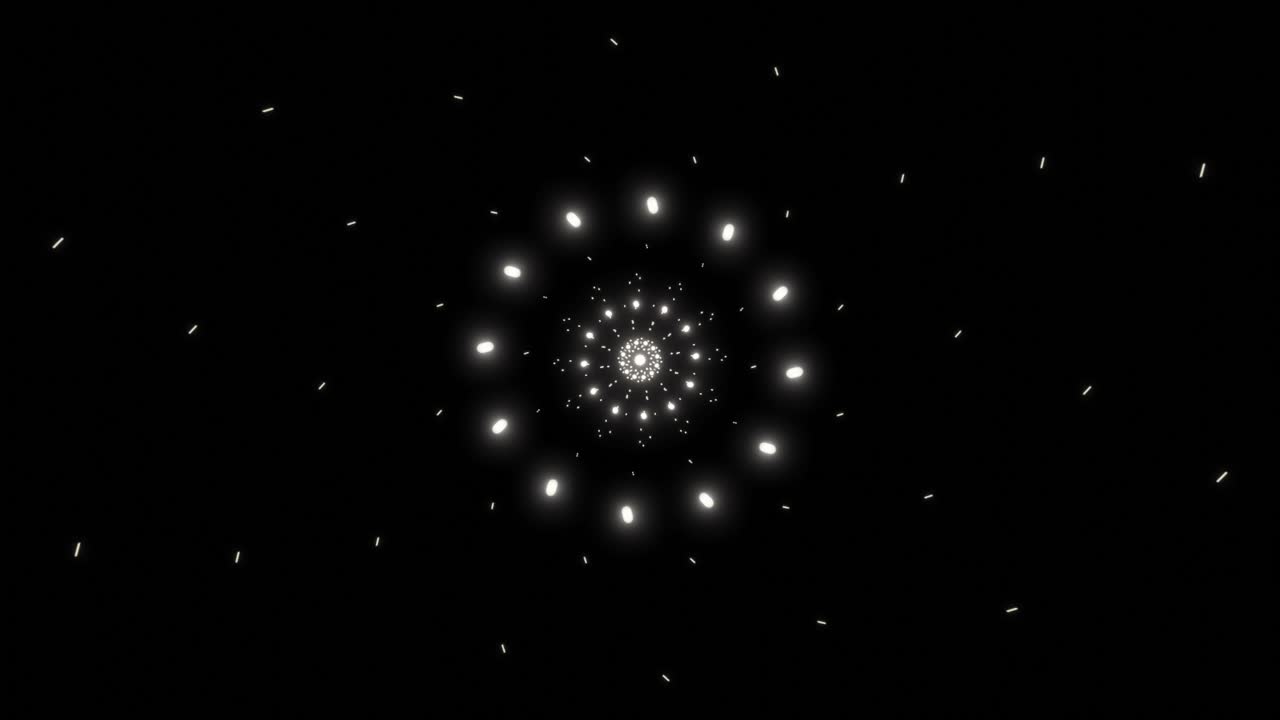 추상적인 검은색 배경과 색 빛의 나선형