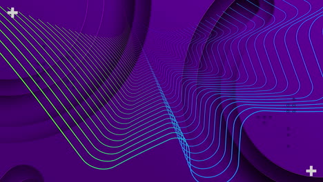 animación de líneas coloridas y formas púrpuras sobre un fondo púrpura