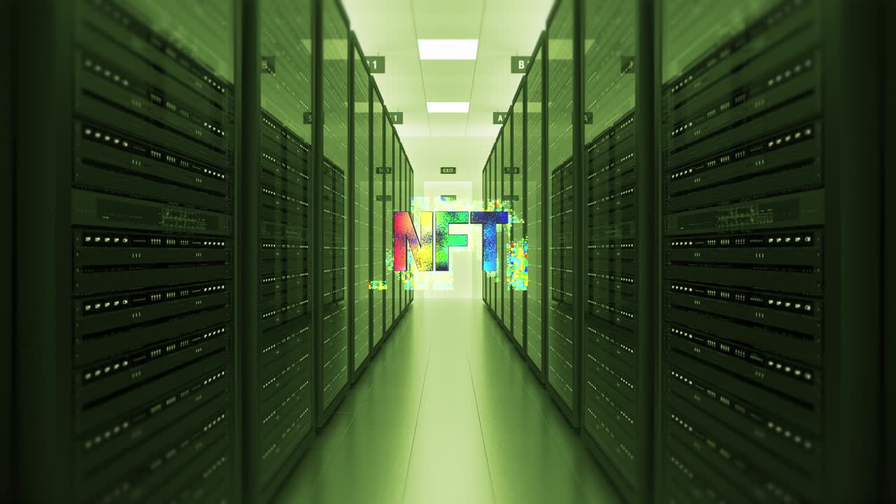 NFT Crypto Art Technology Server Room