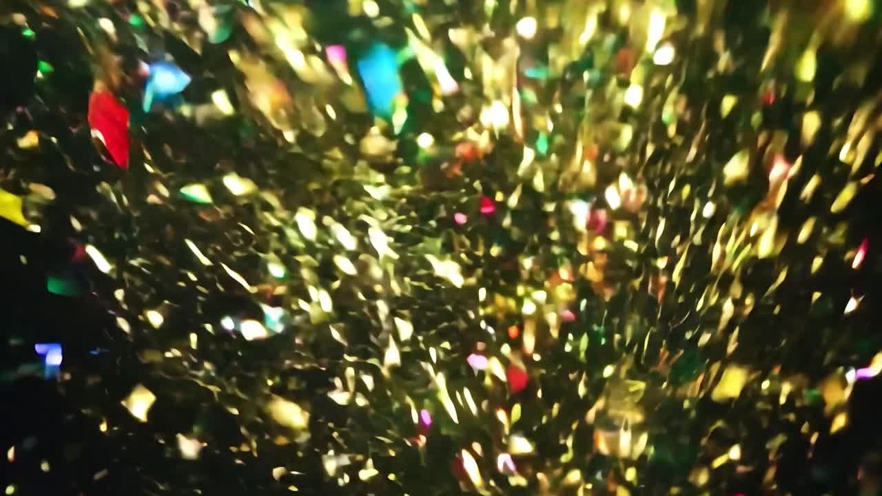 confeti colorido cayendo sobre un fondo negro