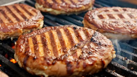 grilled burgers on the barbecue