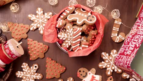 packaging traditional home made gingerbread cookies as food gifts.