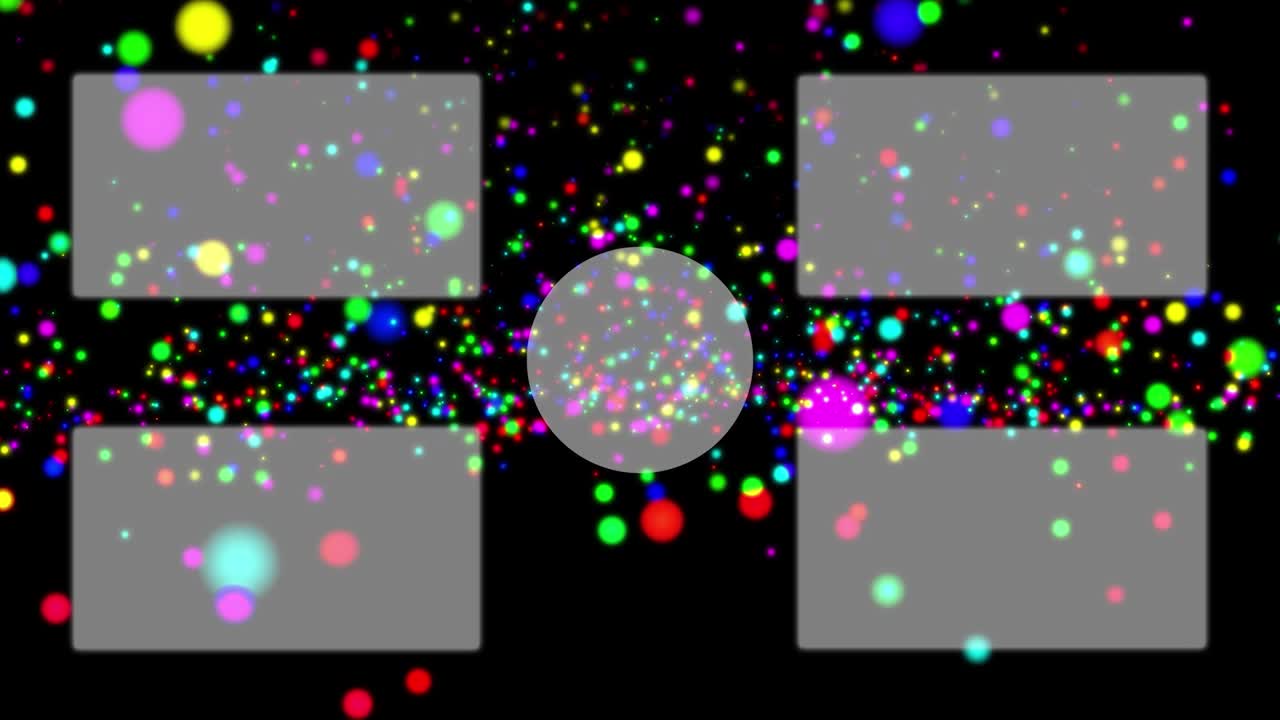 다채로운 공 구 끝 카드 끝 화면 모션 그래픽