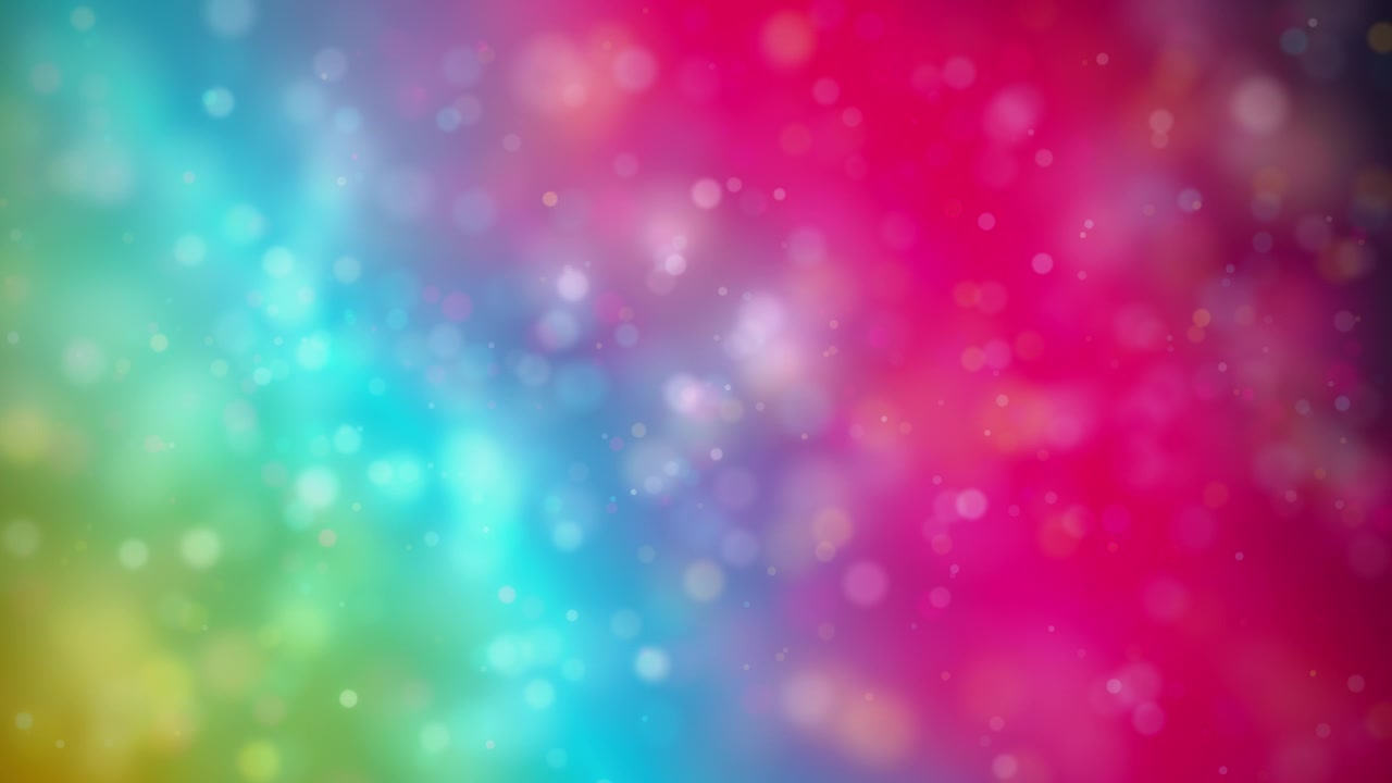 Abstrakte farbenfrohe Bokeh-Lichter mit einem Farbverlaufshintergrund schaffen eine lebendige und festliche Atmosphäre, perfekt für Feierlichkeiten.