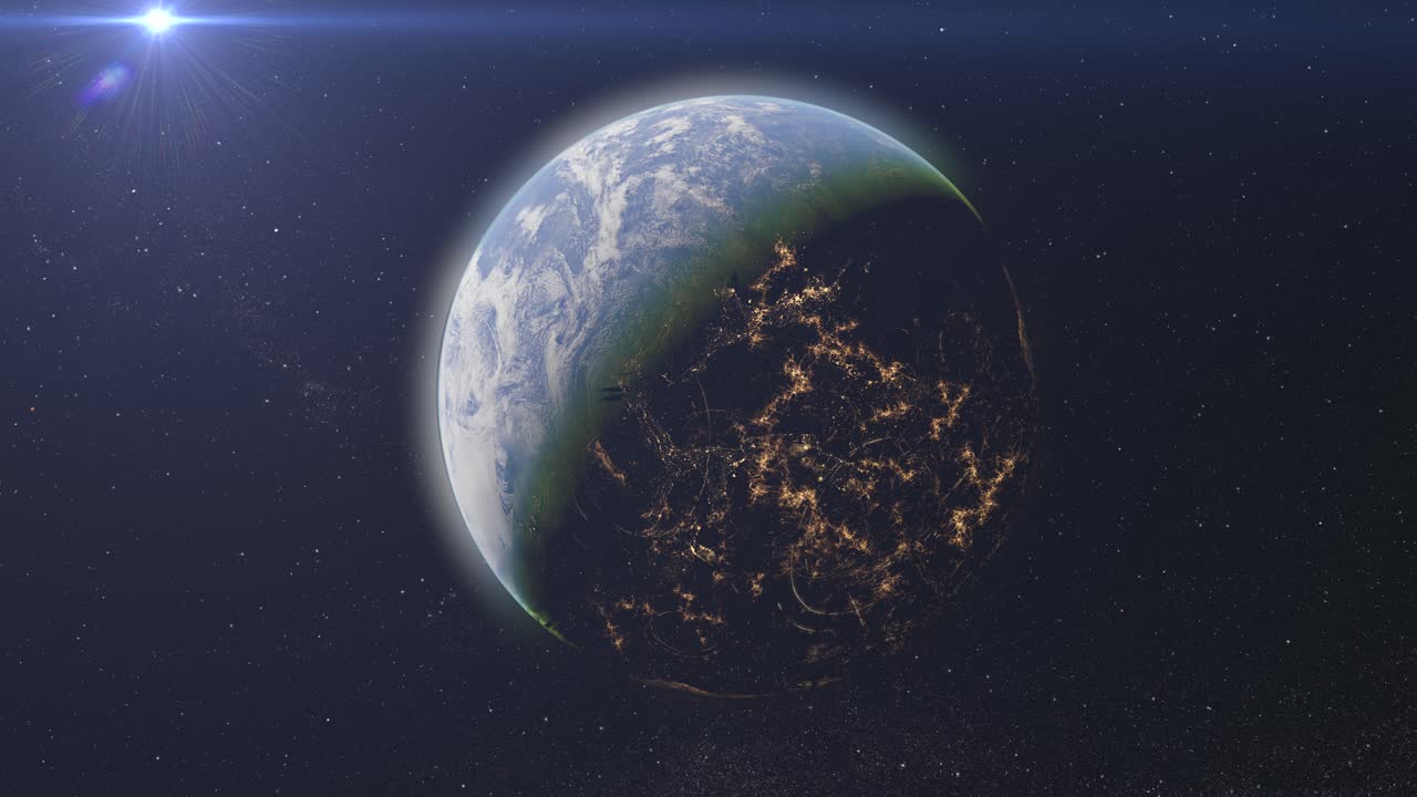 земля из космоса ночью