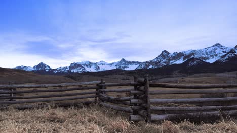 4k time lapse rocky mountain ranch and fence