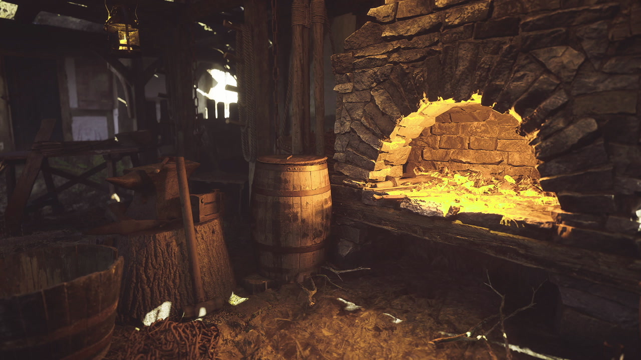 Charming oldworld tavern featuring roaring stone oven and rustic wooden fixtures