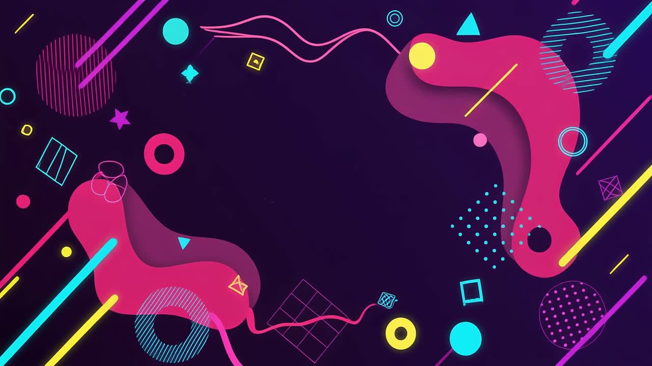 Sfondo astratto dinamico con animazione di forme geometriche colorate