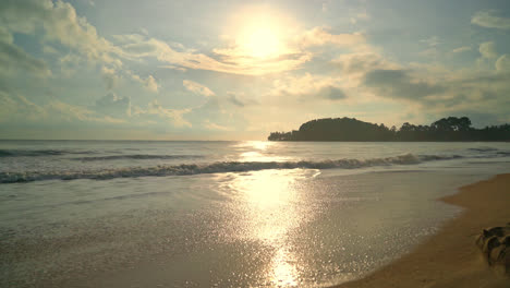 beautiful and empty beach sea at sunrise or sunset time