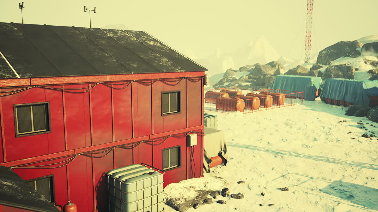 vista de la importante estación antártica