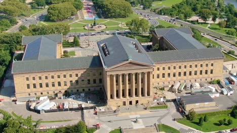 aerial view of the philadelphia museum of art under renovation