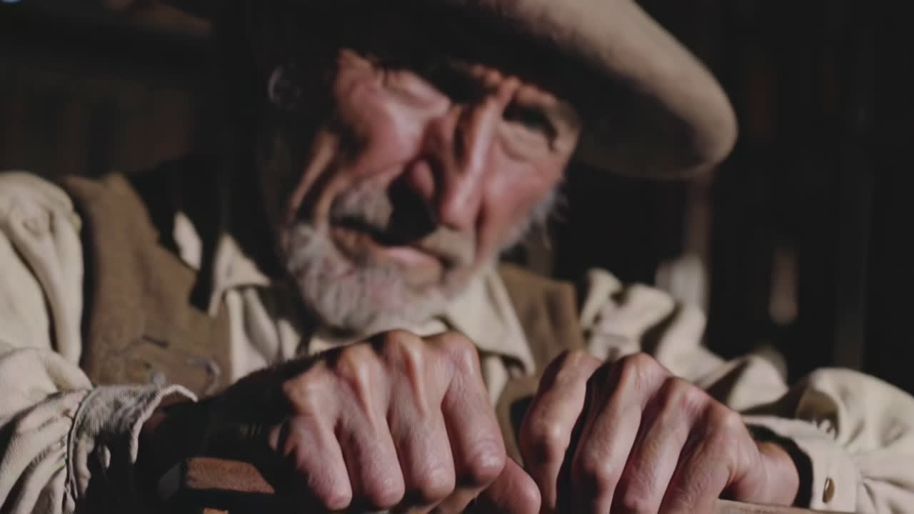Close-up Portrait of a Senior Cowboy