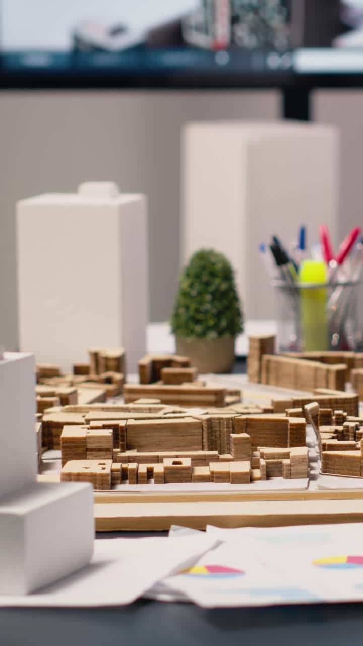 Vertical Video Empty corporate office serving as an innovation hub for property developers