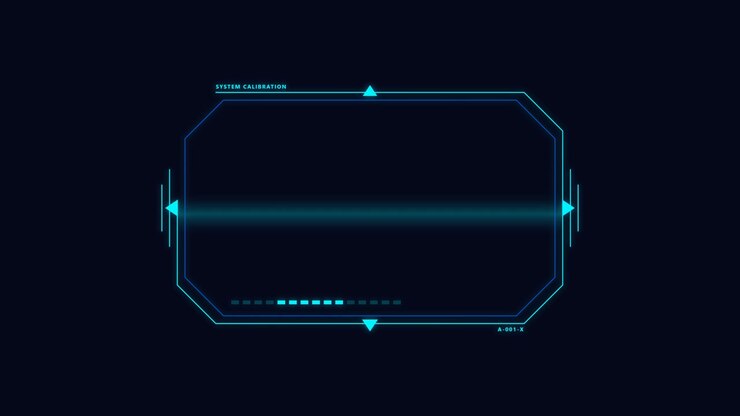Futuristic Digital HUD Interface Frame with Scanning Effect