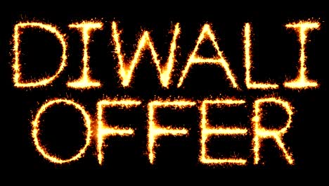 diwali offer text sparkler glitter sparks firework loop animation